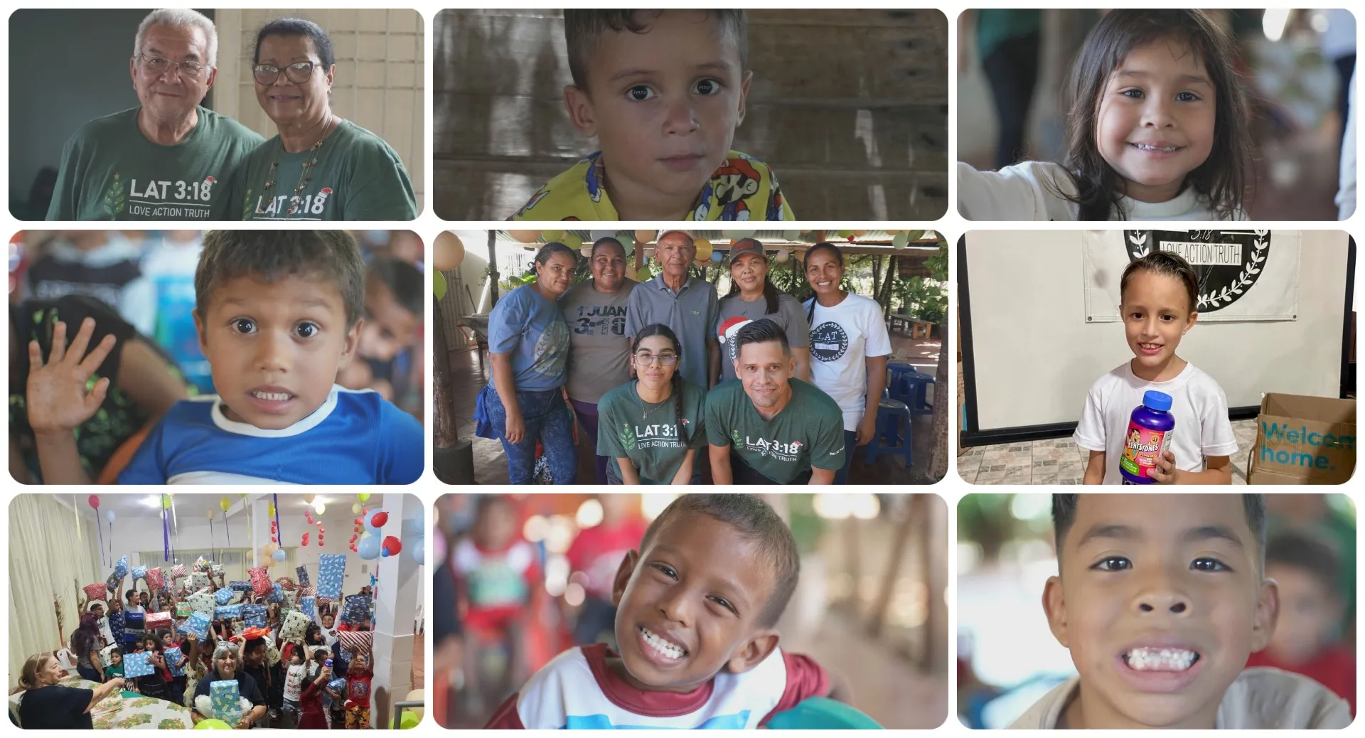Collage of children and families served by LAT 3:18